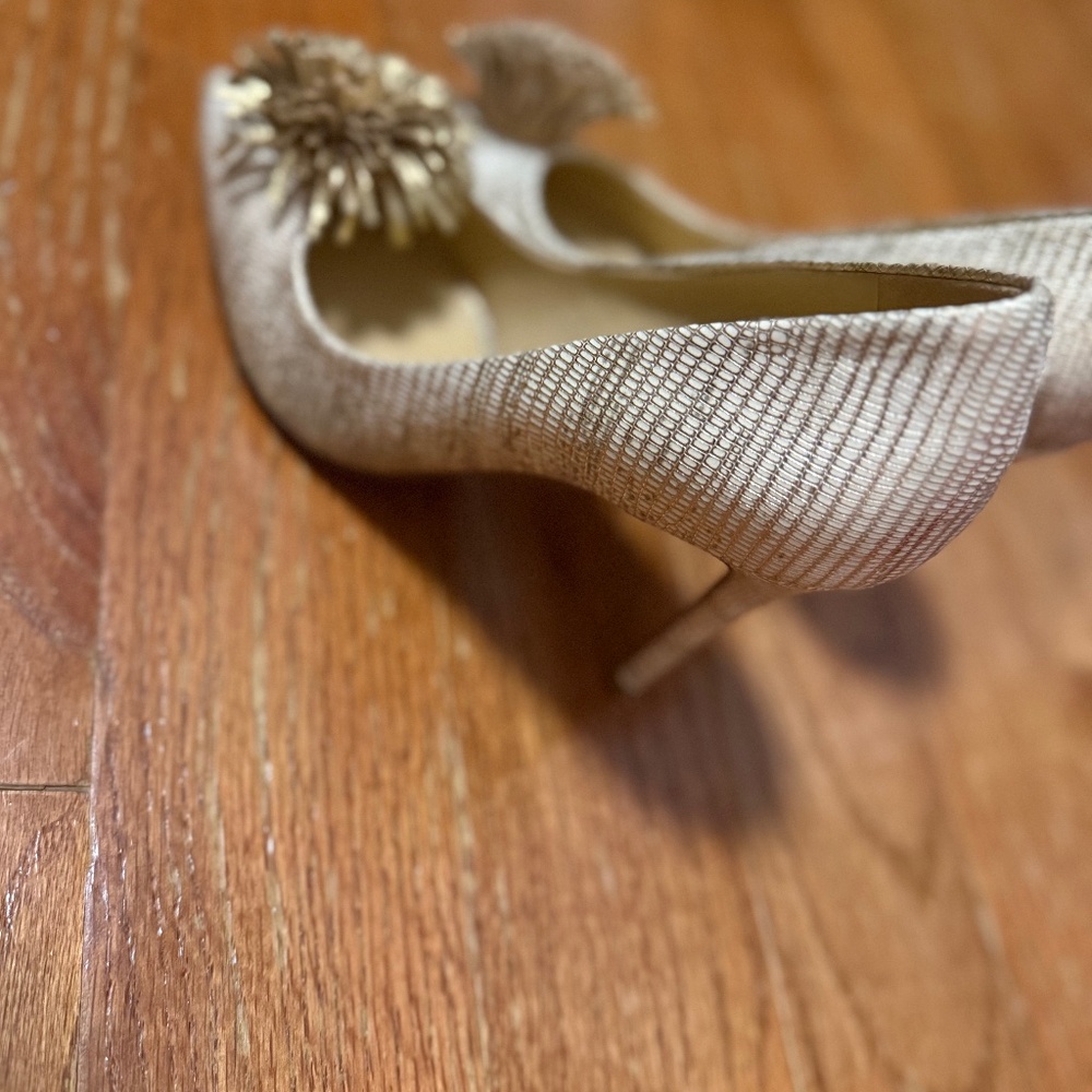 Gold and cream MK heels